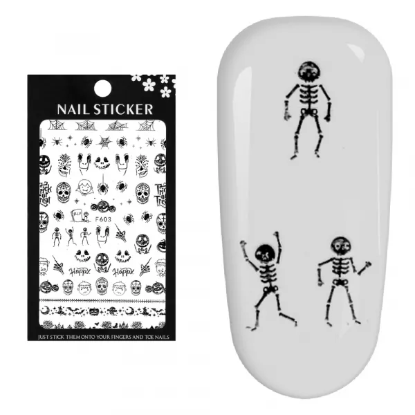 Stickere pentru decor unghii Lila Rossa, Halloween, f603-silver