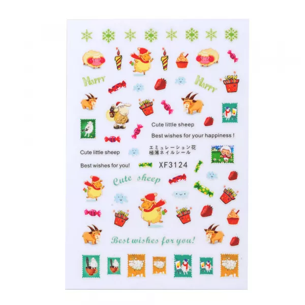 Sticker Lila Rossa pentru decor unghii, Craciun, Revelion si iarna, nail art, xf3124