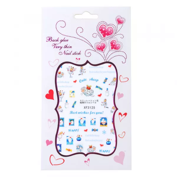 Sticker Lila Rossa pentru decor unghii, Craciun, Revelion si iarna, nail art, xf3125