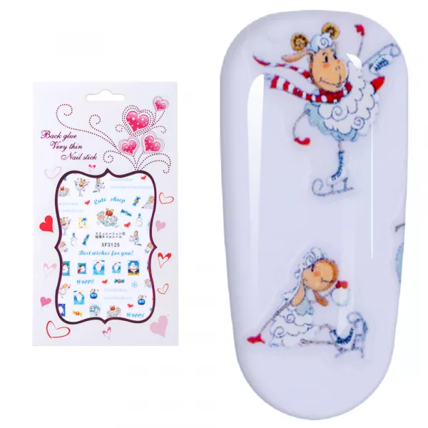 Sticker Lila Rossa pentru decor unghii, Craciun, Revelion si iarna, nail art, xf3125