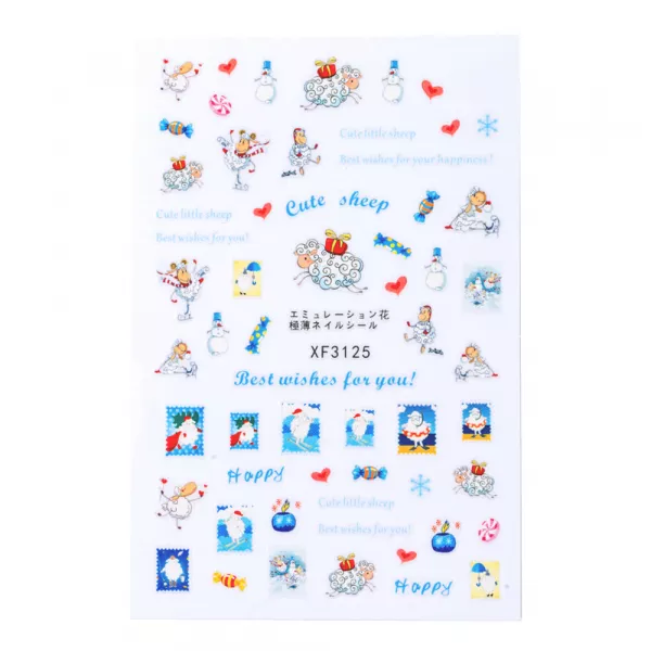 Sticker Lila Rossa pentru decor unghii, Craciun, Revelion si iarna, nail art, xf3125