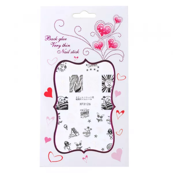 Sticker Lila Rossa pentru decor unghii, Craciun, Revelion si iarna, nail art, xf3126