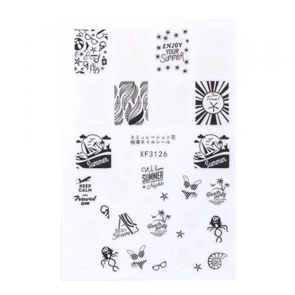 Sticker Lila Rossa pentru decor unghii, Craciun, Revelion si iarna, nail art, xf3126
