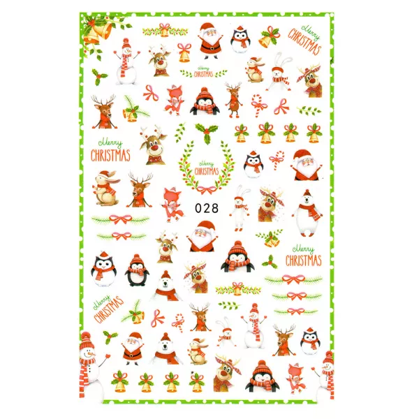 Sticker Lila Rossa pentru decor unghii, Craciun Revelion si iarna, nail art xf028