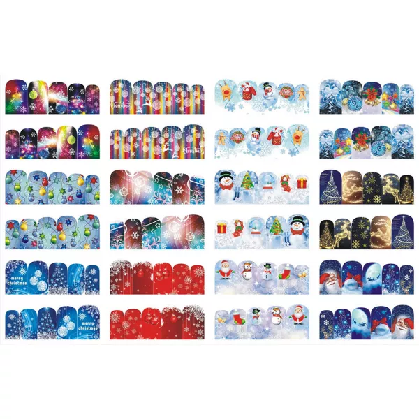 Set stickere nail art Lila Rossa, pentru Craciun, Revelion si iarna, 24 buc, bn-1385-1388