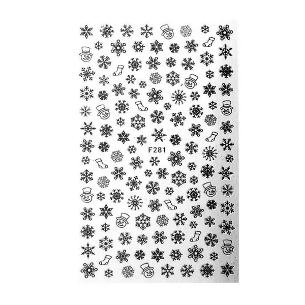 Stickere pentru decor unghii Lila Rossa, Craciun, Revelion, pentru iarna, f281-black