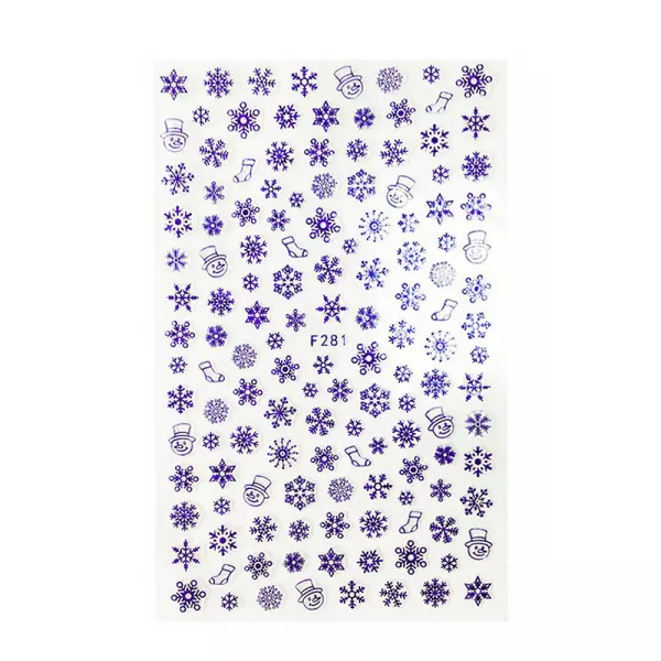 Stickere pentru decor unghii Lila Rossa, Craciun, Revelion, pentru iarna, f281-blue