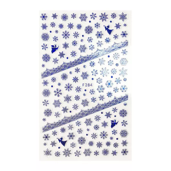 Stickere pentru decor unghii Lila Rossa, Craciun, Revelion, pentru iarna, f284-blue