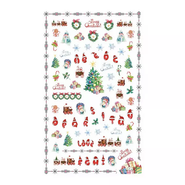 Stickere pentru decor unghii Lila Rossa, Craciun, Revelion, pentru iarna, f502