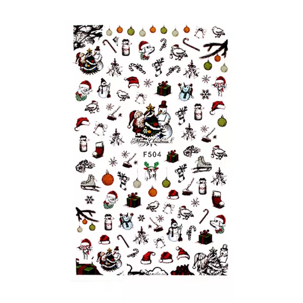 Stickere pentru decor unghii Lila Rossa, Craciun, Revelion, pentru iarna, f504