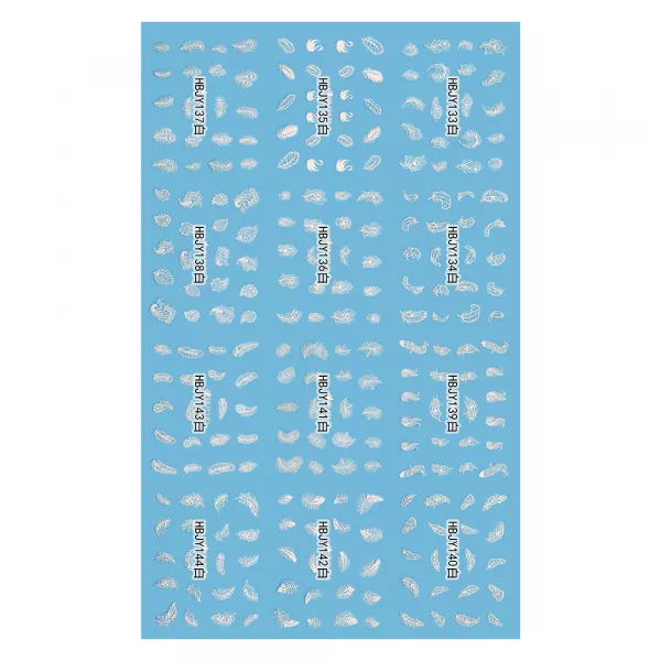 Set stickere A5 pentru decor unghii Lila Rossa, cu linii si forme, 12 buc, hbjy-137-140