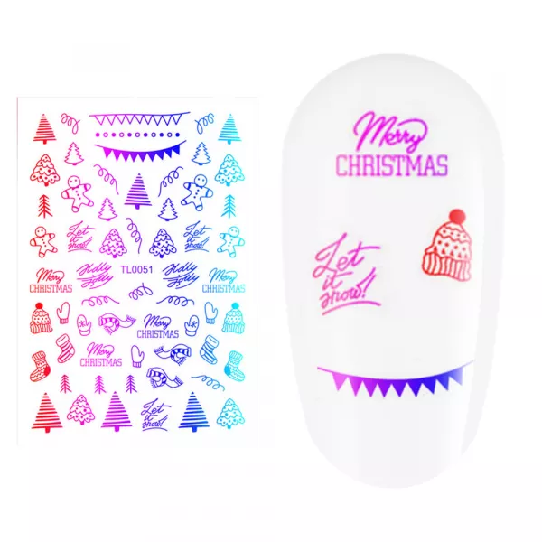Sticker nail art Lila Rossa, pentru Craciun, Revelion si iarna, 14.5 x 9.1 cm, tl0051