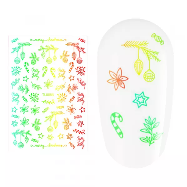Sticker nail art Lila Rossa, pentru Craciun, Revelion si iarna, 14.5 x 9.1 cm, tl0056