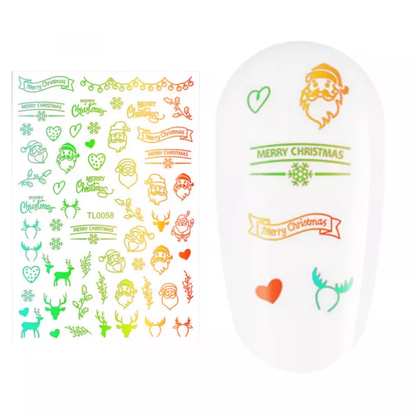 Sticker nail art Lila Rossa, pentru Craciun, Revelion si iarna, 14.5 x 9.1 cm, tl0058