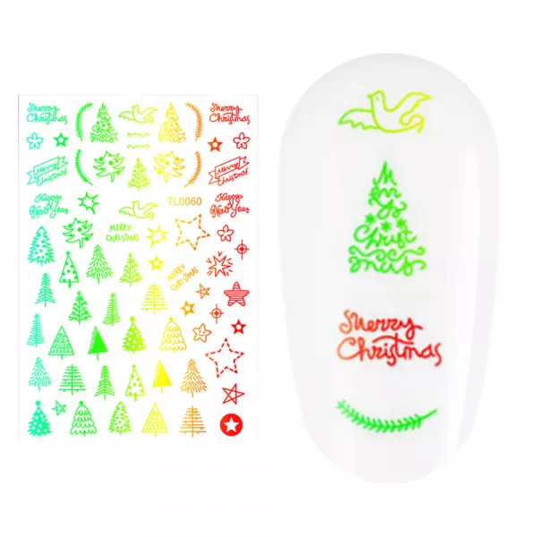 Sticker nail art Lila Rossa, pentru Craciun, Revelion si iarna, 14.5 x 9.1 cm, tl0060