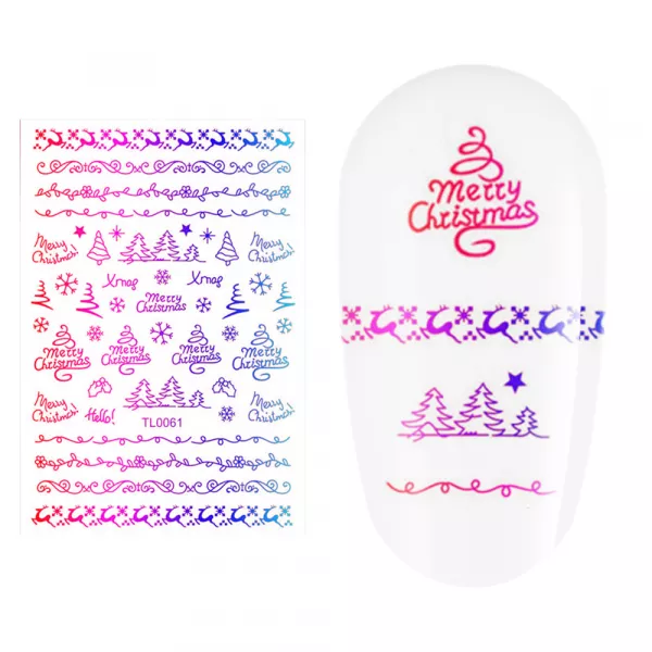 Sticker nail art Lila Rossa, pentru Craciun, Revelion si iarna, 14.5 x 9.1 cm, tl0061