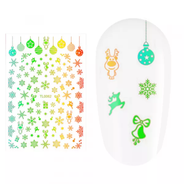 Sticker nail art Lila Rossa, pentru Craciun, Revelion si iarna, 14.5 x 9.1 cm, tl0062
