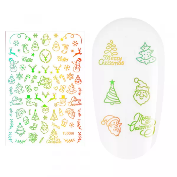 Sticker nail art Lila Rossa, pentru Craciun, Revelion si iarna, 14.5 x 9.1 cm, tl0066