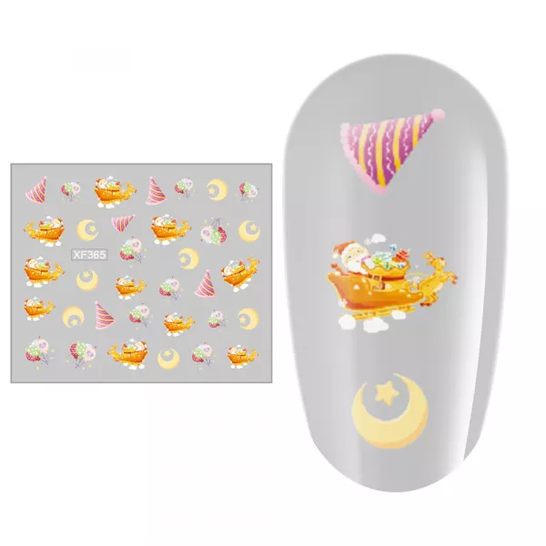 Sticker nail art Lila Rossa, pentru Craciun, Revelion si iarna, 7.2 x 10.5 cm, xf365