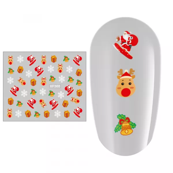 Sticker nail art Lila Rossa, pentru Craciun, Revelion si iarna, 7.2 x 10.5 cm, xf368