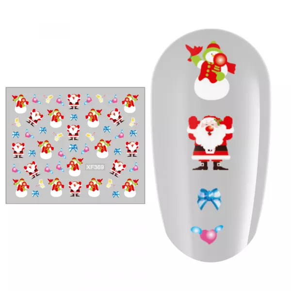 Sticker nail art Lila Rossa, pentru Craciun, Revelion si iarna, 7.2 x 10.5 cm, xf369