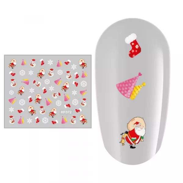 Sticker nail art Lila Rossa, pentru Craciun, Revelion si iarna, 7.2 x 10.5 cm, xf372