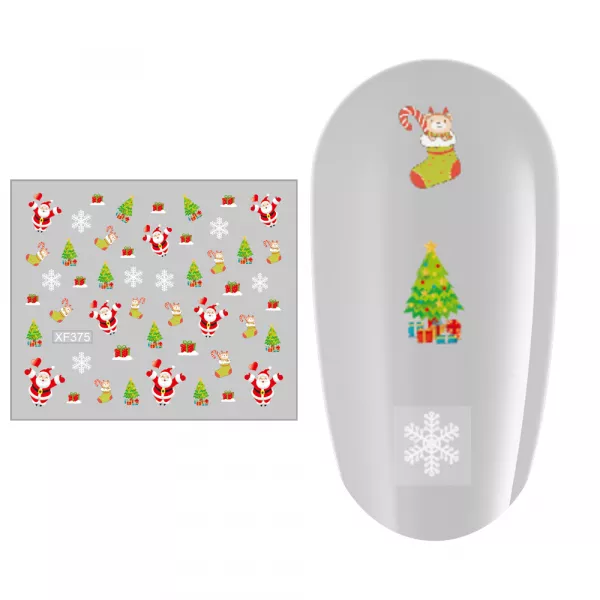 Sticker nail art Lila Rossa, pentru Craciun, Revelion si iarna, 7.2 x 10.5 cm, xf373