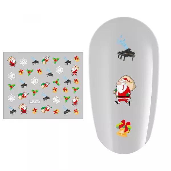 Sticker nail art Lila Rossa, pentru Craciun, Revelion si iarna, 7.2 x 10.5 cm, xf373
