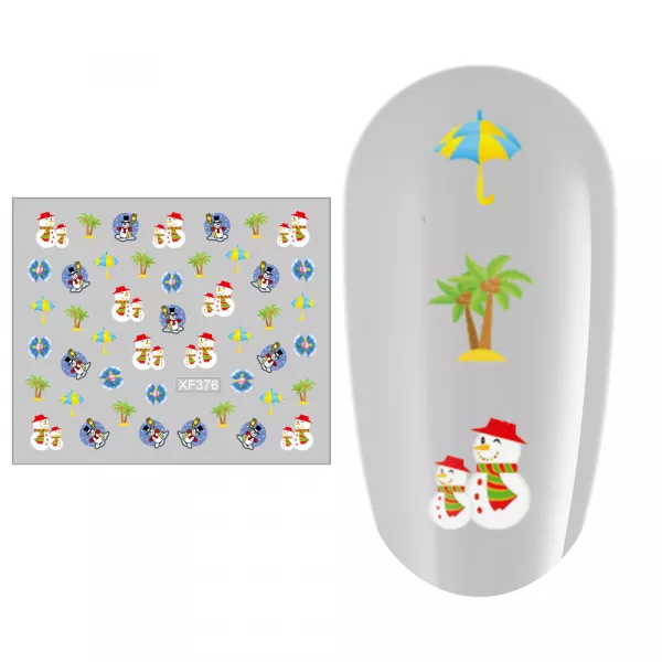Sticker nail art Lila Rossa, pentru Craciun, Revelion si iarna, 7.2 x 10.5 cm, xf376