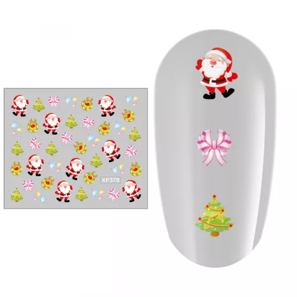 Sticker nail art Lila Rossa, pentru Craciun, Revelion si iarna, 7.2 x 10.5 cm, xf378