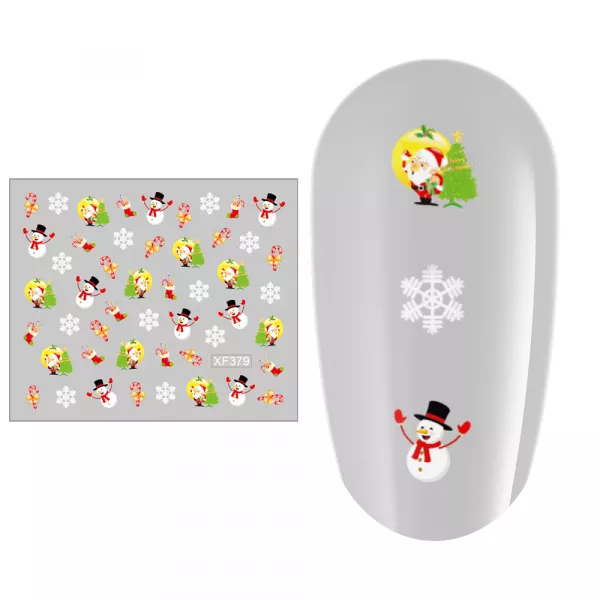 Sticker nail art Lila Rossa, pentru Craciun, Revelion si iarna, 7.2 x 10.5 cm, xf379
