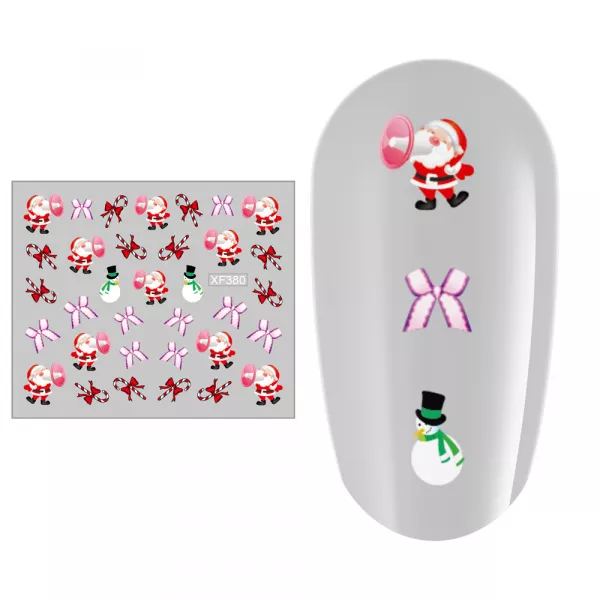 Sticker nail art Lila Rossa, pentru Craciun, Revelion si iarna, 7.2 x 10.5 cm, xf380