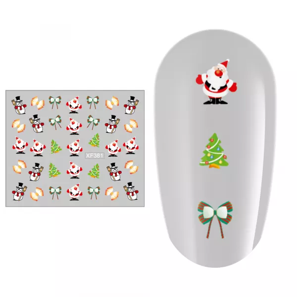 Sticker nail art Lila Rossa, pentru Craciun, Revelion si iarna, 7.2 x 10.5 cm, xf381