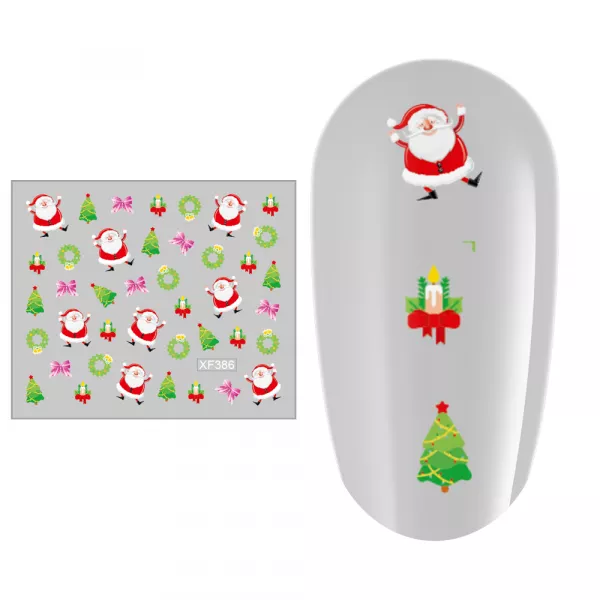 Sticker nail art Lila Rossa, pentru Craciun, Revelion si iarna, 7.2 x 10.5 cm, xf386