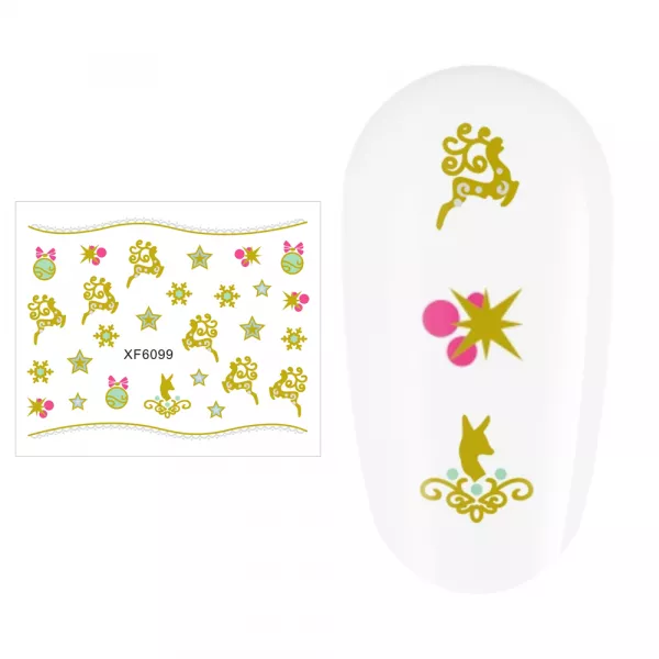 Sticker nail art Lila Rossa, pentru Craciun, Revelion si iarna, 7.2 x 10.5 cm, xf6099