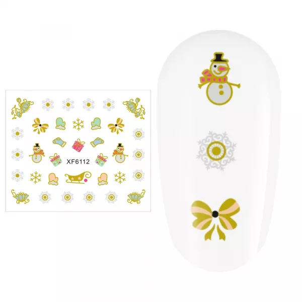 Sticker nail art Lila Rossa, pentru Craciun, Revelion si iarna, 7.2 x 10.5 cm, xf6112