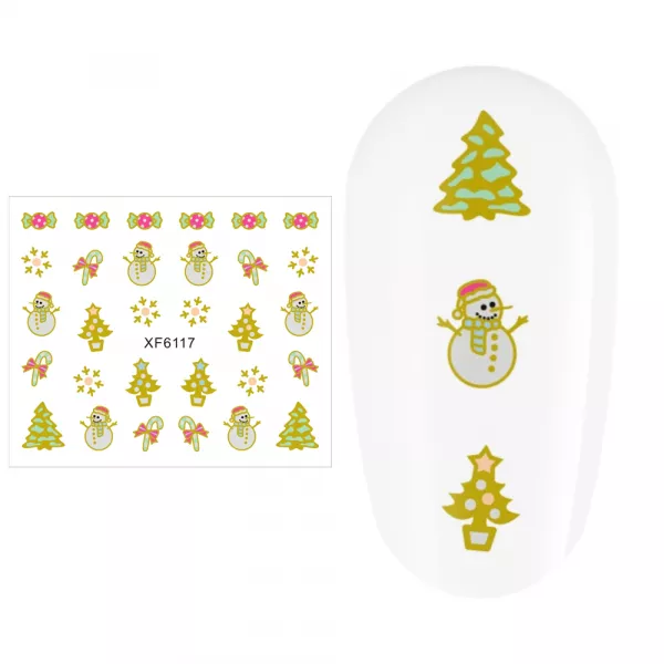 Sticker nail art Lila Rossa, pentru Craciun, Revelion si iarna, 7.2 x 10.5 cm, xf6117