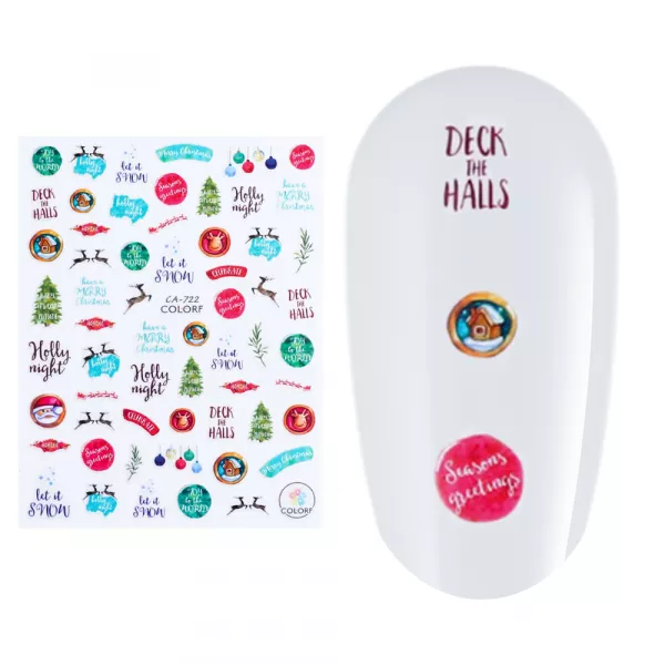 Sticker nail art Lila Rossa, pentru Craciun, Revelion si iarna, 13 x 9,5 cm, ca-722