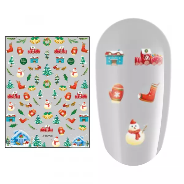 Sticker nail art Lila Rossa, pentru Craciun, Revelion si iarna, 15 x 9 cm, z-d3938