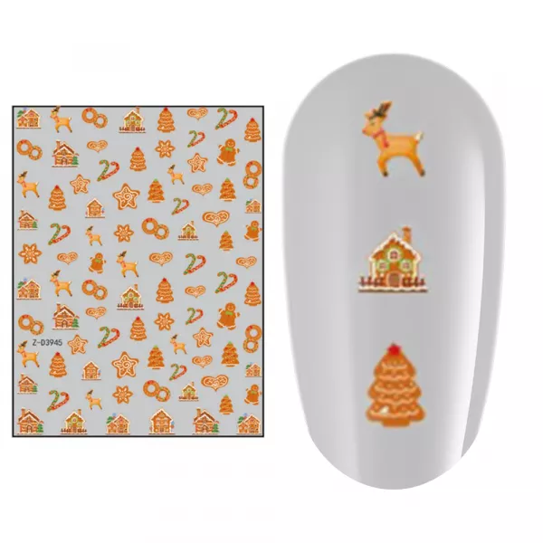 Sticker nail art Lila Rossa, pentru Craciun, Revelion si iarna, 15 x 9 cm, z-d3945