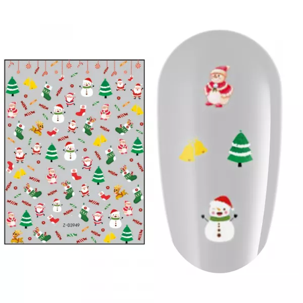 Sticker nail art Lila Rossa, pentru Craciun, Revelion si iarna, 15 x 9 cm, z-d3949