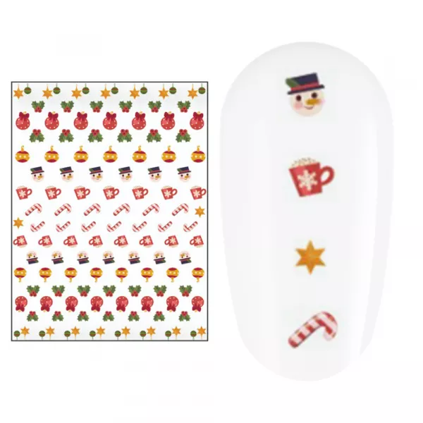 Sticker nail art Lila Rossa, pentru Craciun, Revelion si iarna, 15 x 9 cm, z-d4649