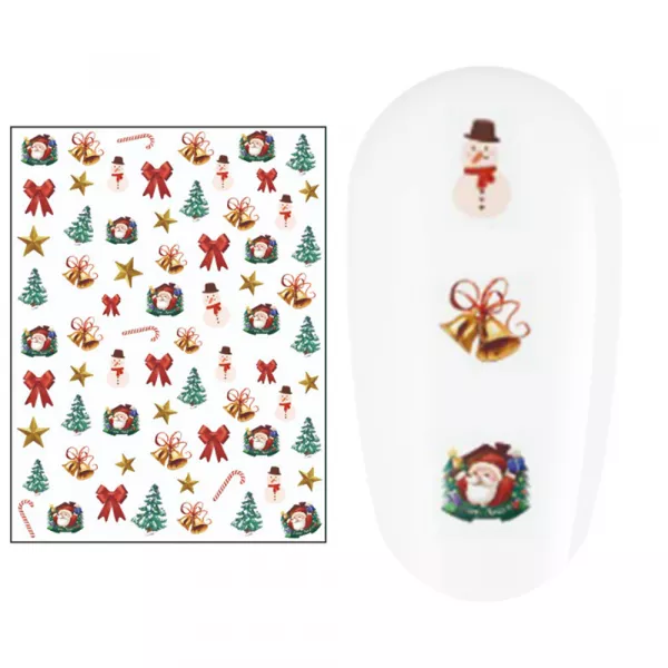 Sticker nail art Lila Rossa, pentru Craciun, Revelion si iarna, 15 x 9 cm, z-d4653