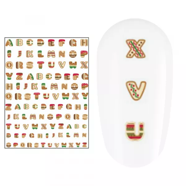 Sticker nail art Lila Rossa, pentru Craciun, Revelion si iarna, 15 x 9 cm, z-d4655