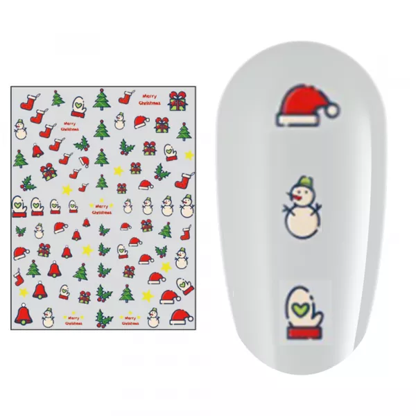 Sticker nail art Lila Rossa, pentru Craciun, Revelion si iarna, 15 x 9 cm, z-d4657
