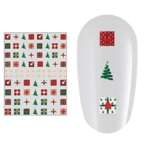 Sticker nail art Lila Rossa, pentru Craciun, Revelion si iarna, 15 x 9 cm, z-d4665