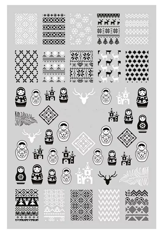 Sticker nail art Lila Rossa, pentru Craciun, Revelion si iarna, 15 x 9 cm, xf3117