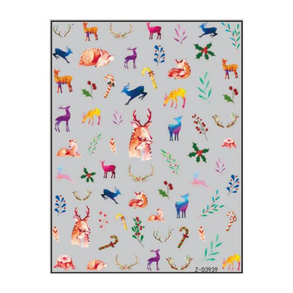 Sticker nail art Lila Rossa, pentru Craciun, Revelion si iarna, 15 x 9 cm, z-d3939