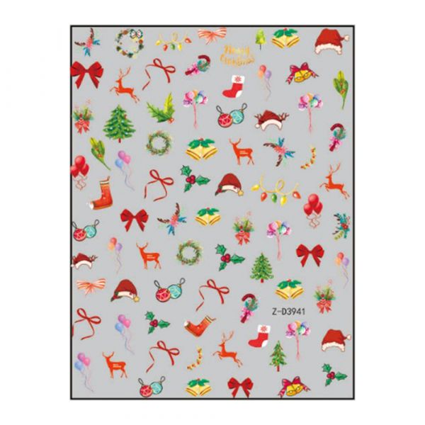 Sticker nail art Lila Rossa, pentru Craciun, Revelion si iarna, 15 x 9 cm, z-d3941