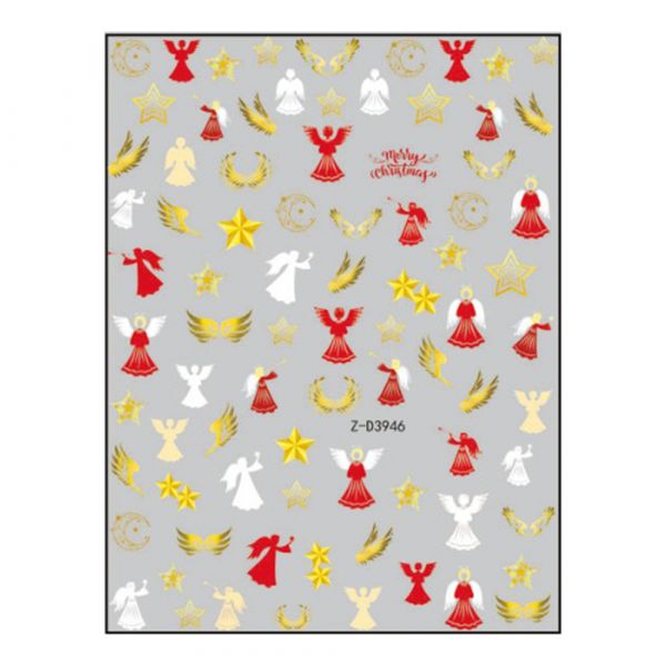 Sticker nail art Lila Rossa, pentru Craciun, Revelion si iarna, 15 x 9 cm, z-d3946